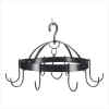 KITCHEN ITEMS MINI ROUND POT HANGER - BLACK METAL POT HANGER