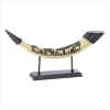 ELEPHANT MOTIF - LUCKY ELEPHANTS TUSK SCULPTURE - ASIAN DECOR